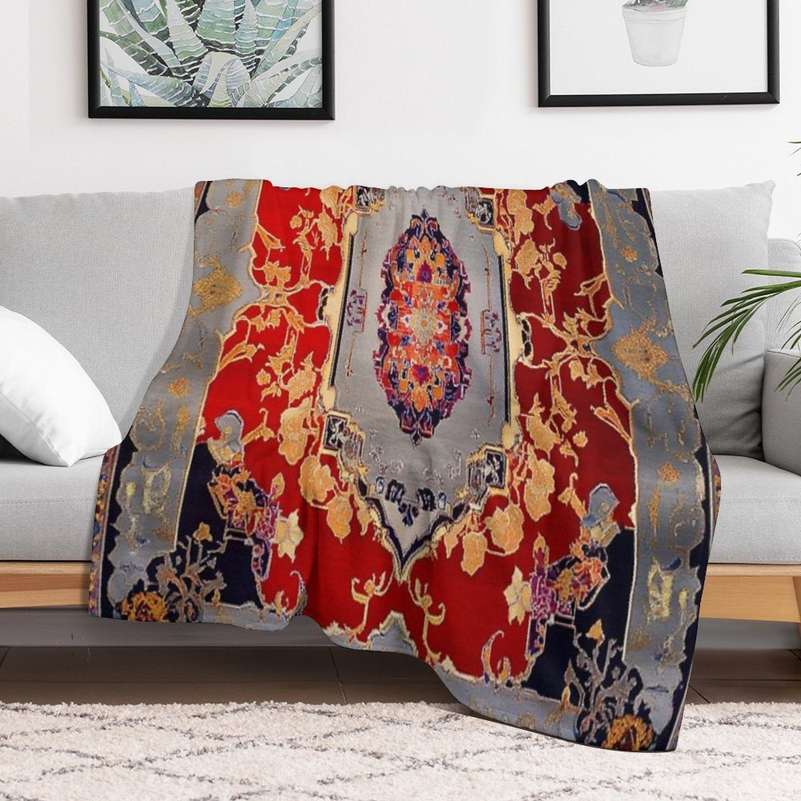 Oriental Emperor Chinese Royal Carpet Durable Throw Blanket