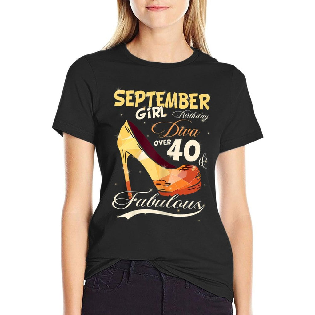 Womens September Girl Birthday Diva Fabulous 40th Birthday  Tagless Design T-Shirt