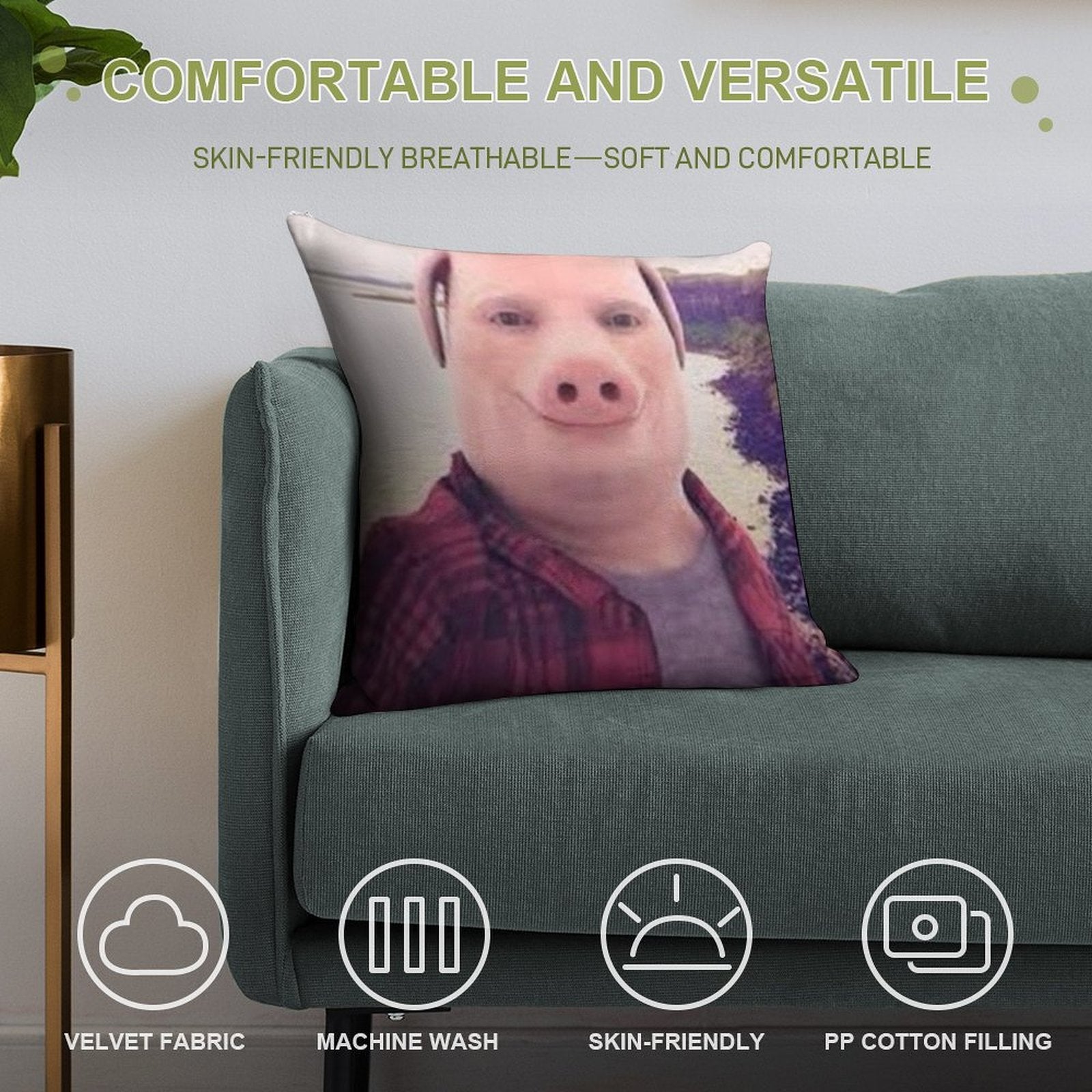 John Pork Soft Style Accent Throw Pillow