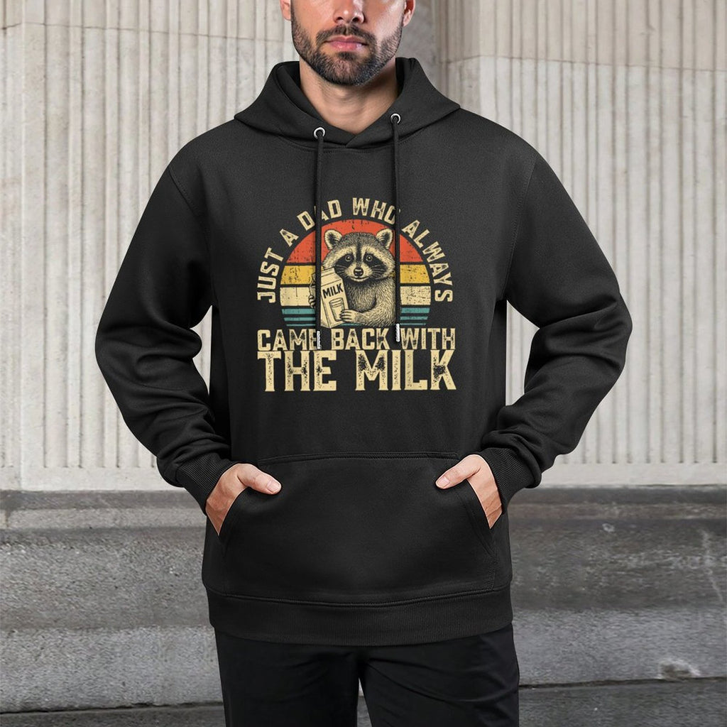 Graphics Men, Racoon Just A Dad Who Always Came Back Relaxed Fit Hoodie