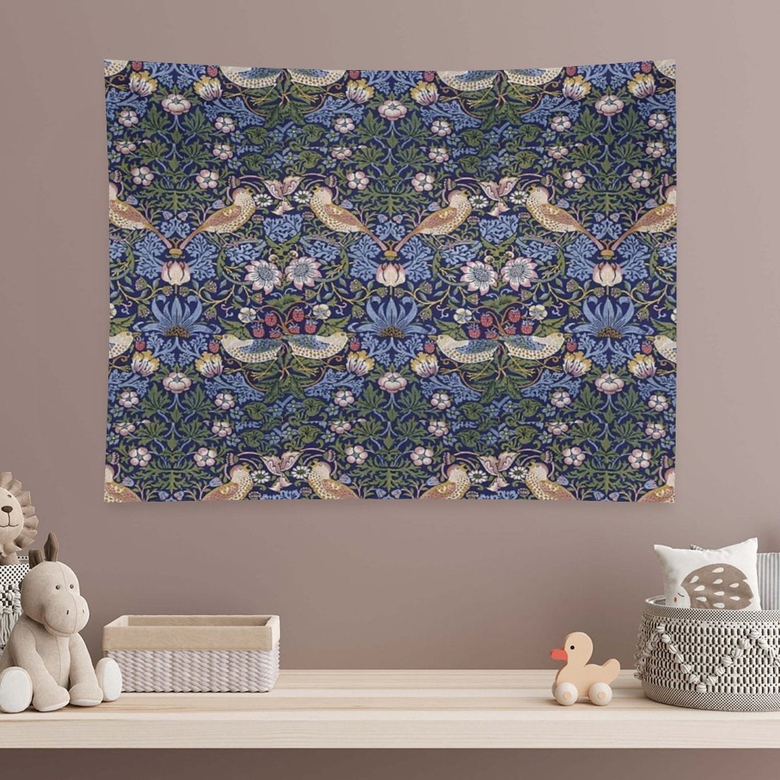 William Morris Strawberry Thief Design 1883 Tapestry