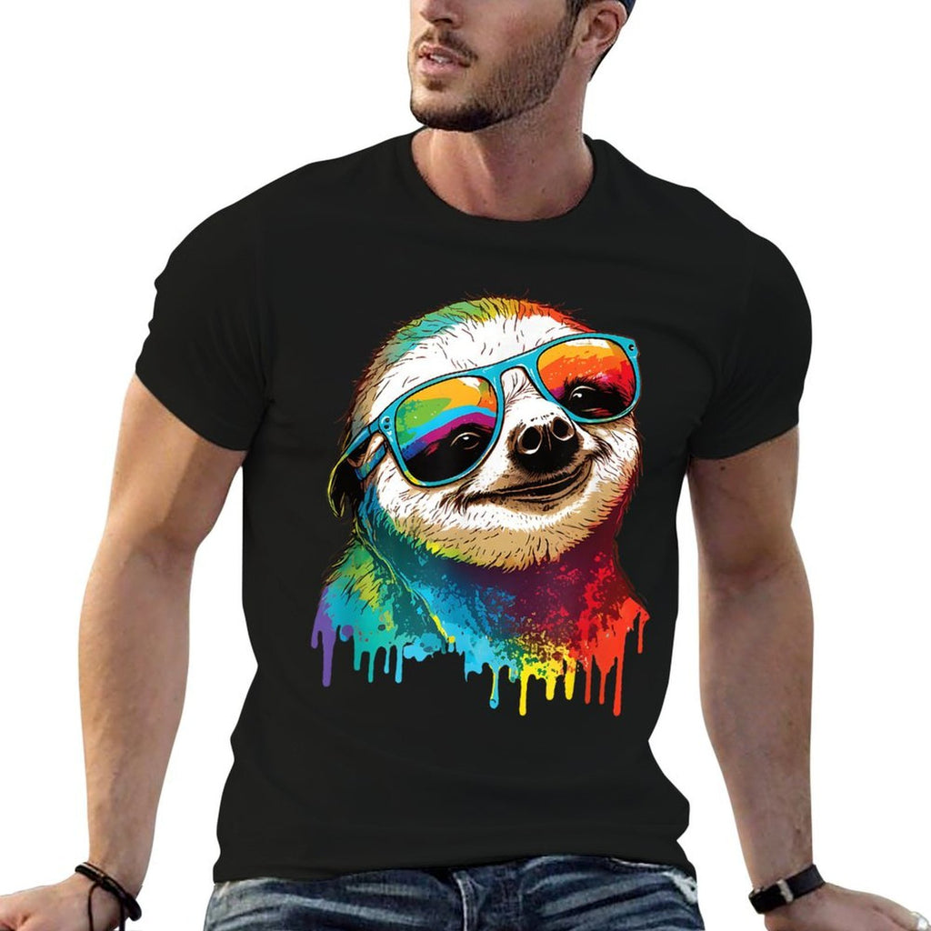 Sloth Colorful Sloth Outfit Mens Sloth Lover  Durable T-Shirt