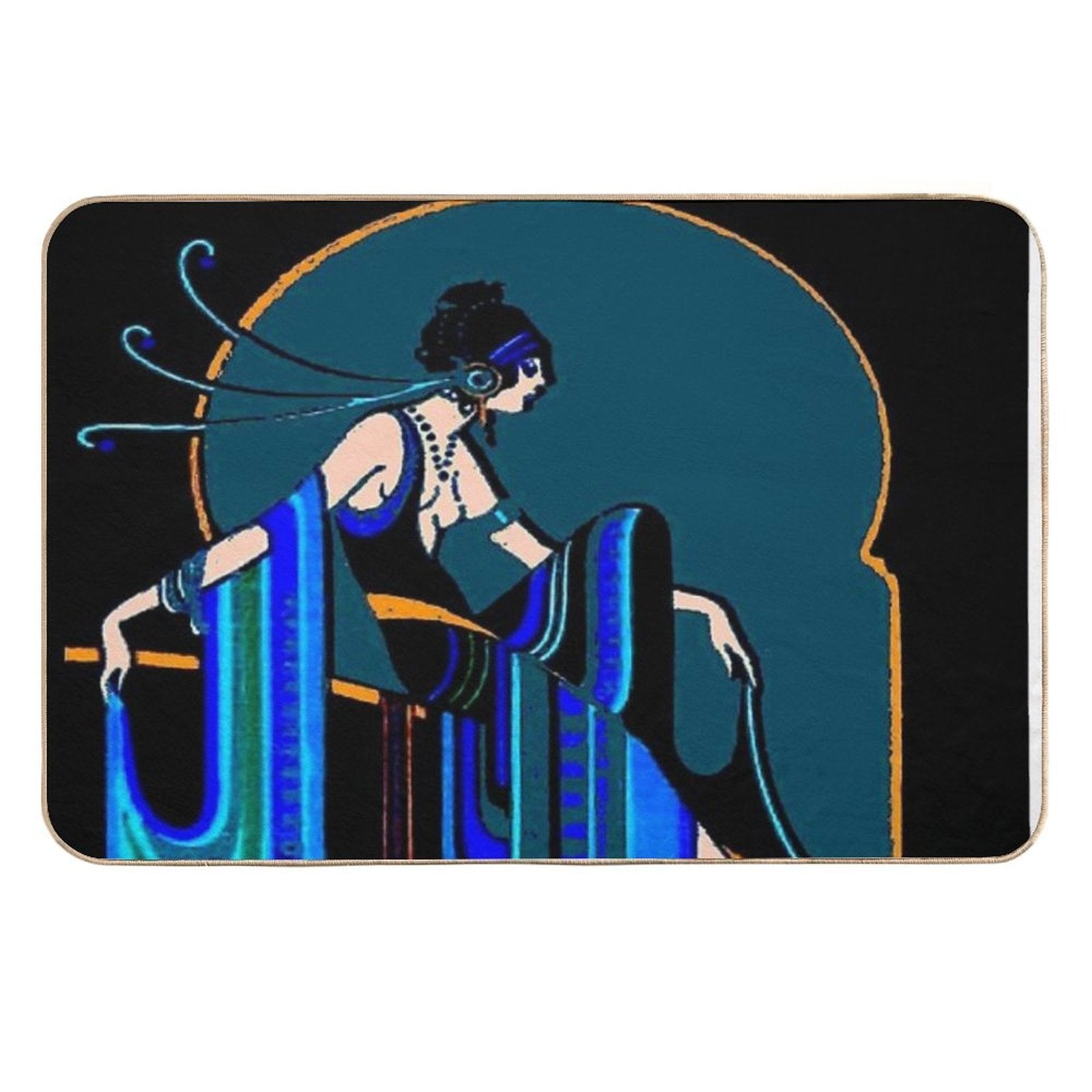 FLAPPER  Vintage 1920 Art Deco Beautiful Print  Absorbent Bath Mat