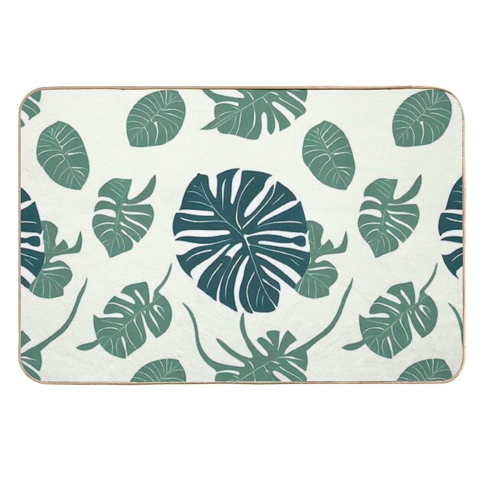 Abstract Monstera Leaf Pattern  Odorless Bath Mat
