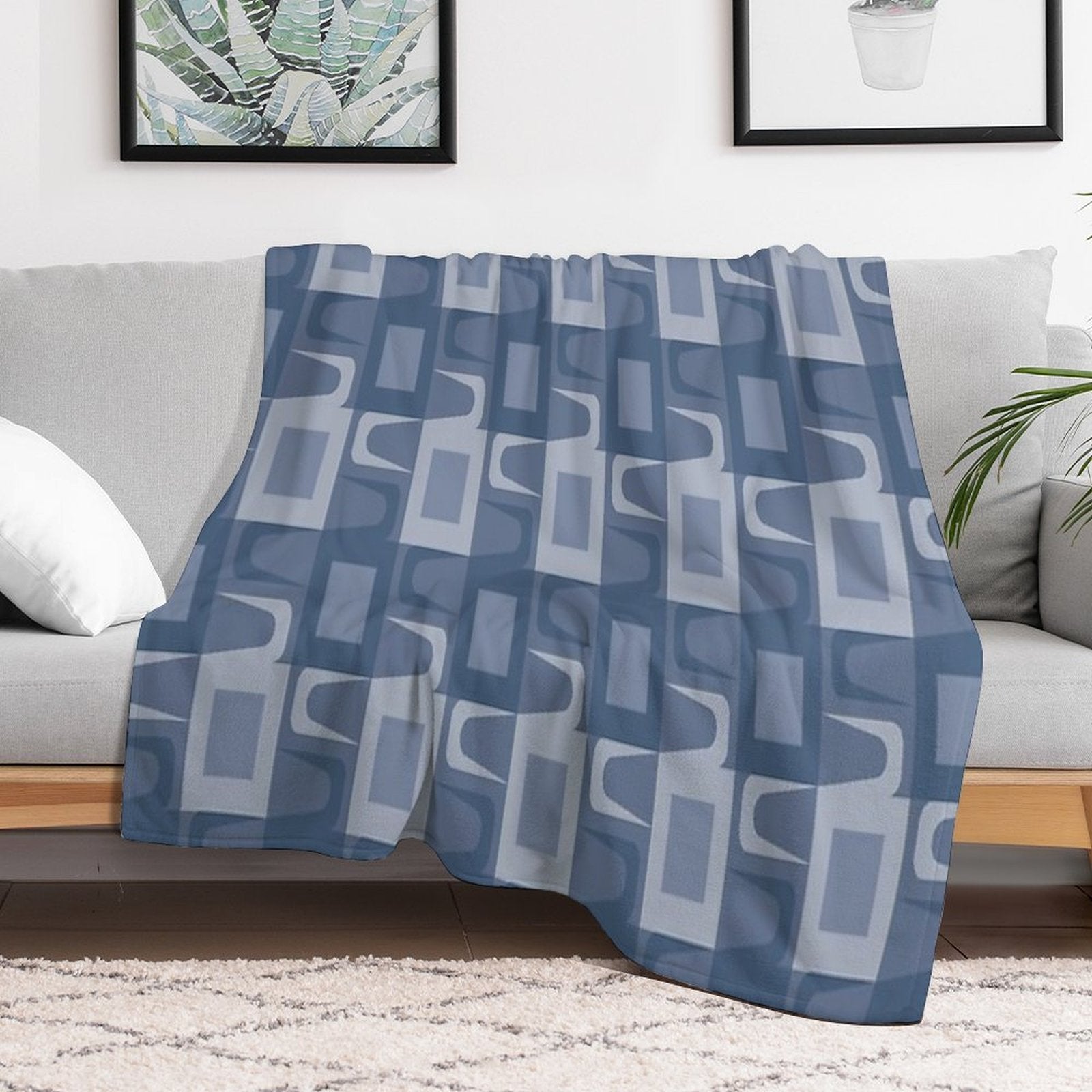 Mid Century Modern Pattern Premium Throw Blanket