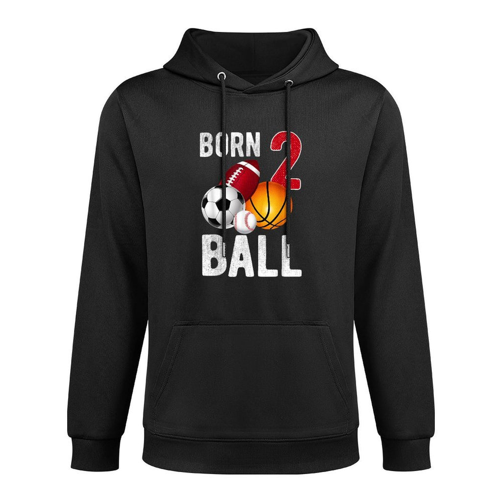 Born 2 Ball Birthday Boy Girl Two 2 Year Old Baller Funny Colorfast Hoodie