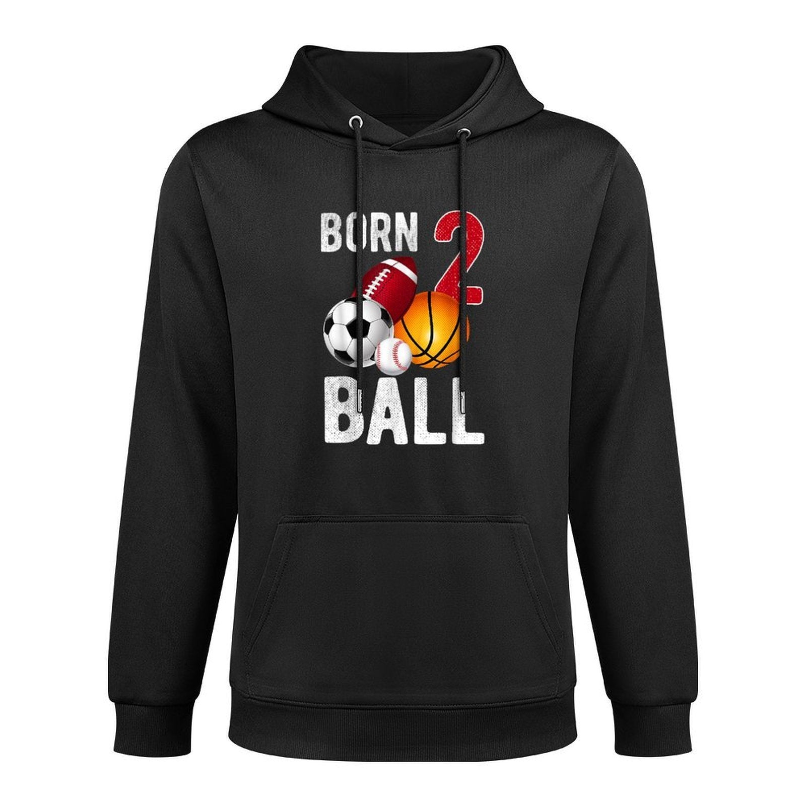 Born 2 Ball Birthday Boy Girl Two 2 Year Old Baller Funny Colorfast Hoodie