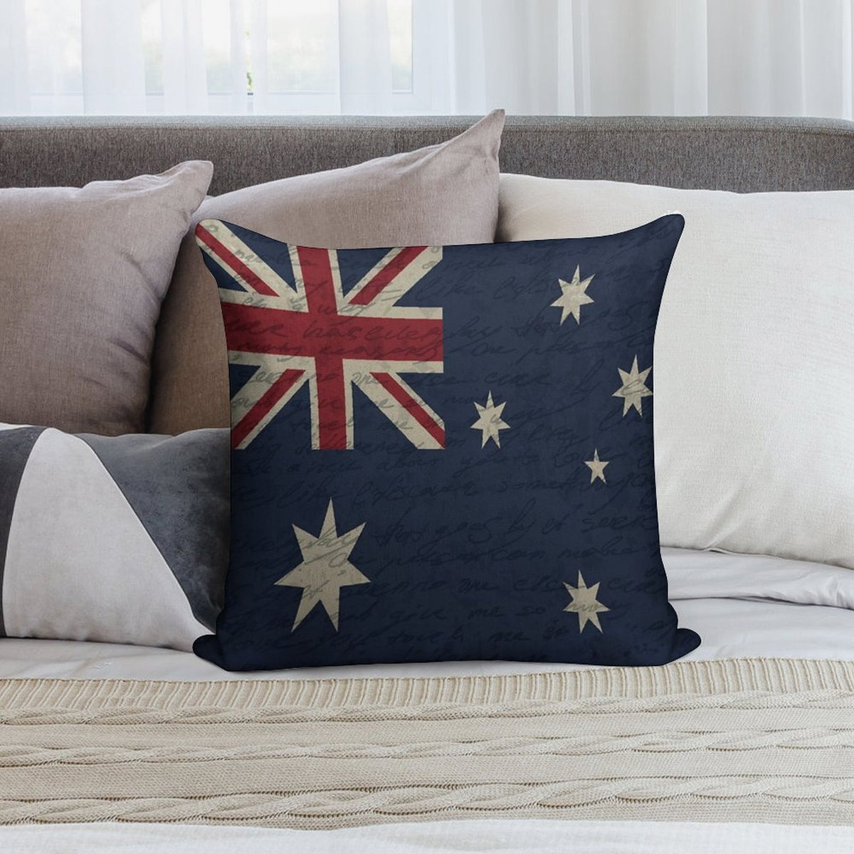 Vintage Australian Flag Soft Multiple Sizes Throw Pillow
