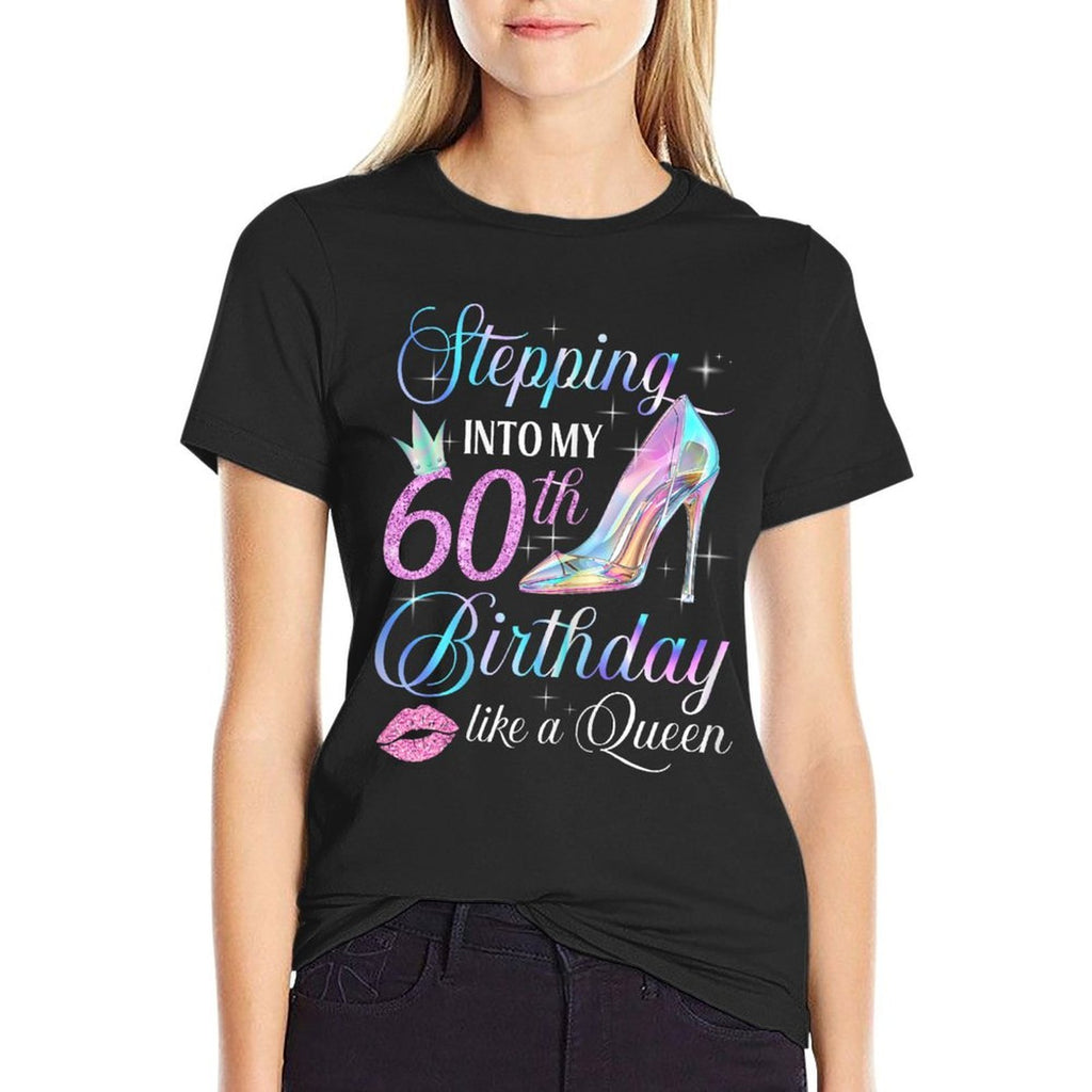 Stepping Into My 60th Birthday 60 Years Old Gifts Women  Oversized Silhouette T-Shirt