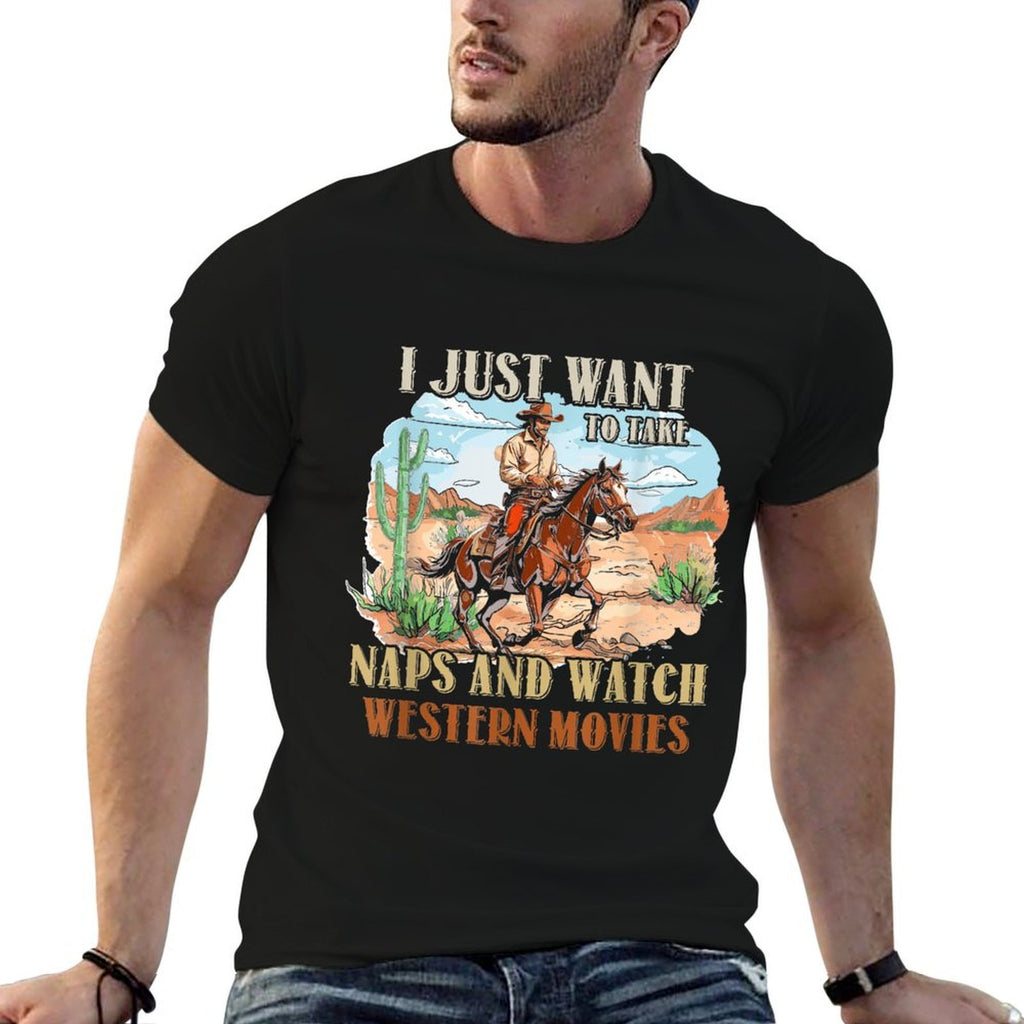 Take Naps And Watch Western Movie Lover Movie Fan  Polyester Blend T-Shirt