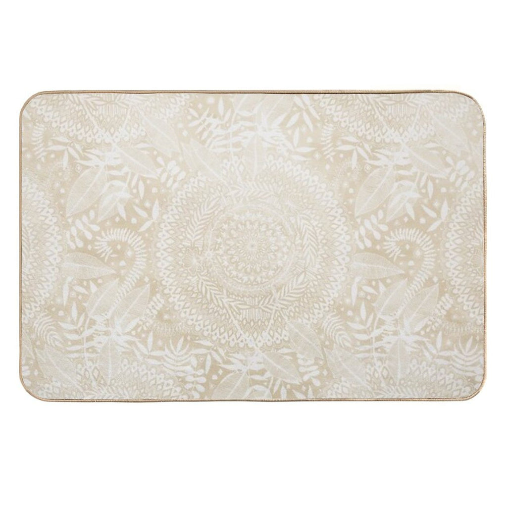 Medallion Pattern in Pale Tan  Multi-Purpose Bath Mat