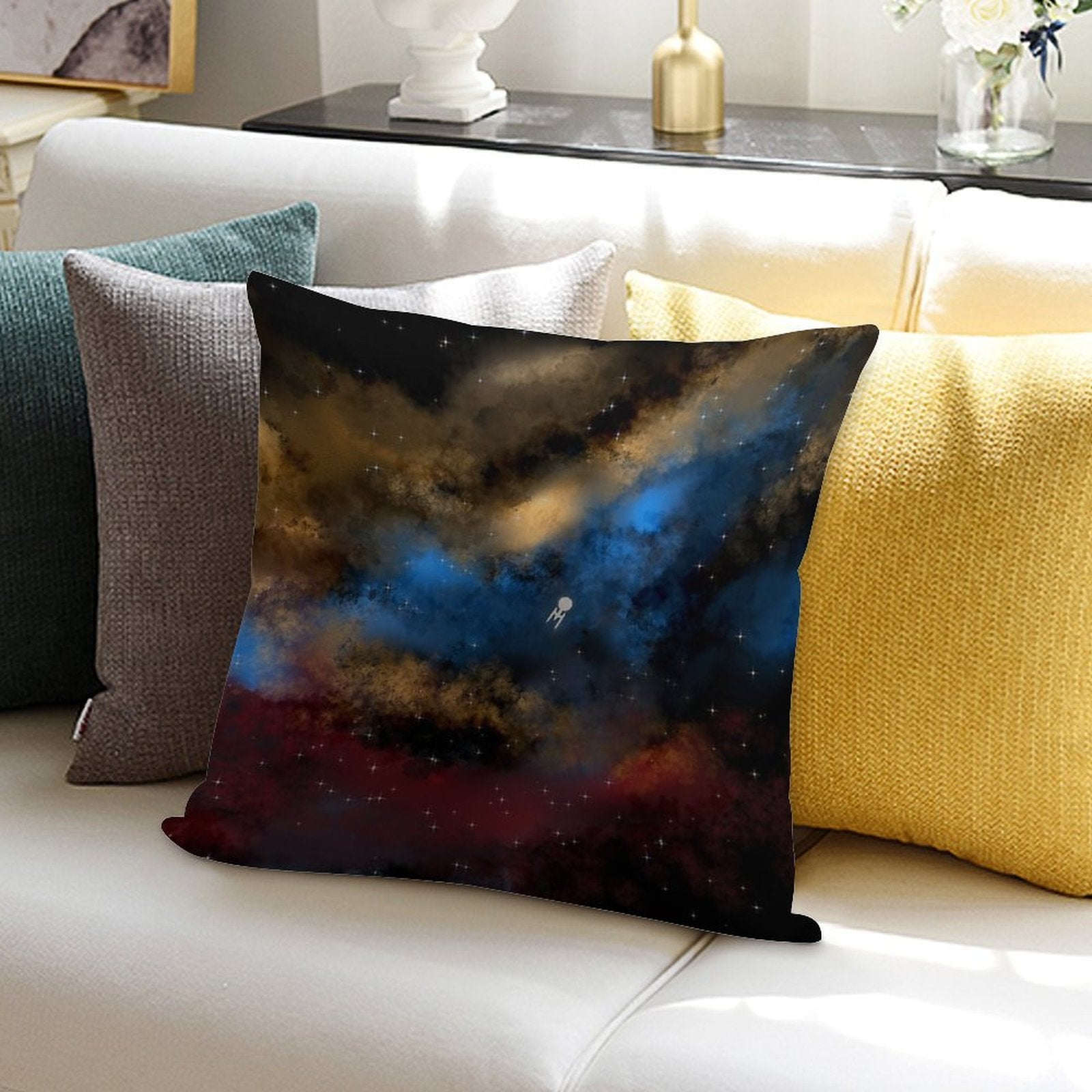 Star Trek - Boldy Going Digital Painting - StarTrek Soft Easy Maintenance Throw Pillow