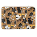 Black Cat And Floral Skull  Versatile Bath Mat