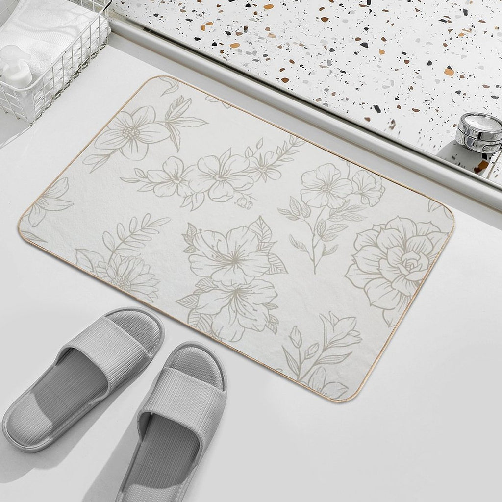 Vintage Floral Pattern  Rapid-Drying Bath Mat