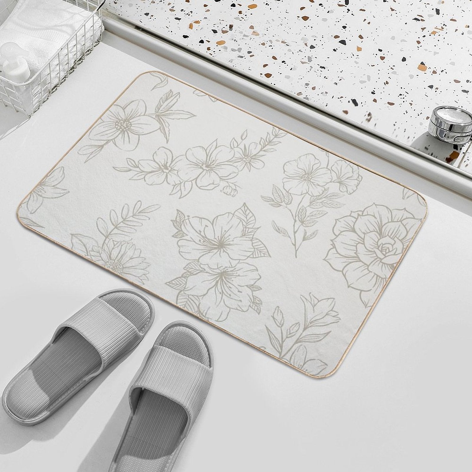 Vintage Floral Pattern  Rapid-Drying Bath Mat