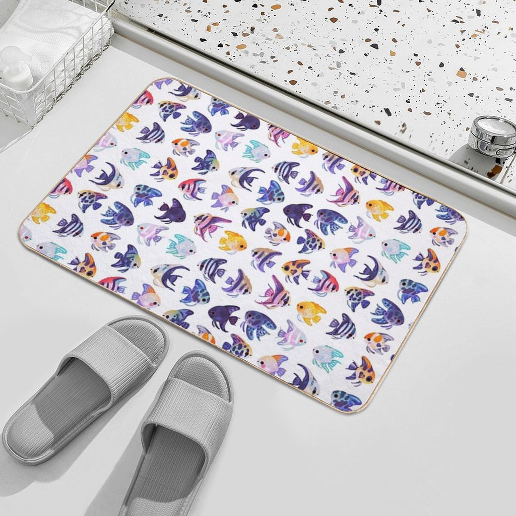 Angelfish! (freshwater) - No Text Or Bright  Absorbent Bath Mat