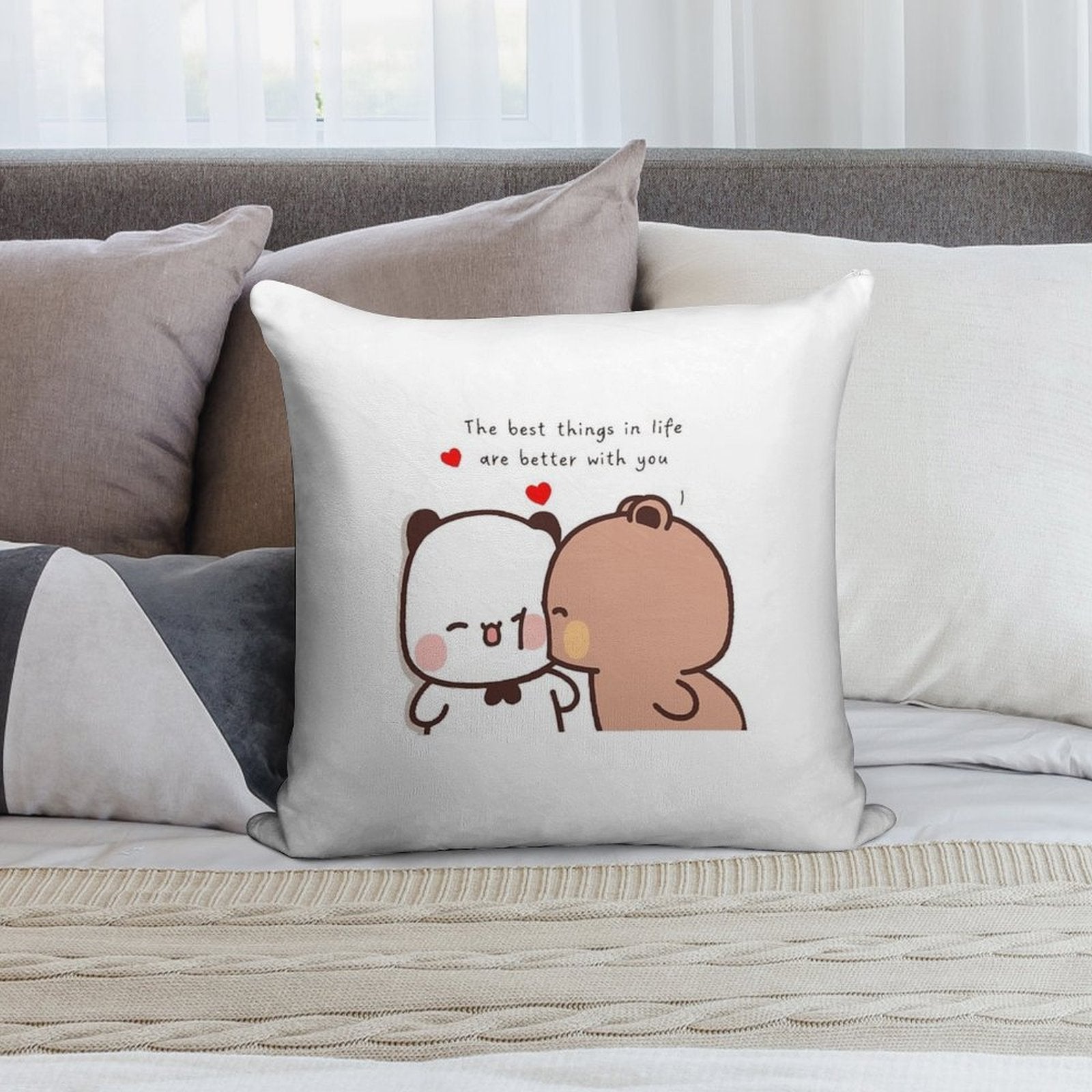 The Best Things In Life Are Better With You Bubu And Dudu 2023 Soft Skin-Friendly Throw Pillow
