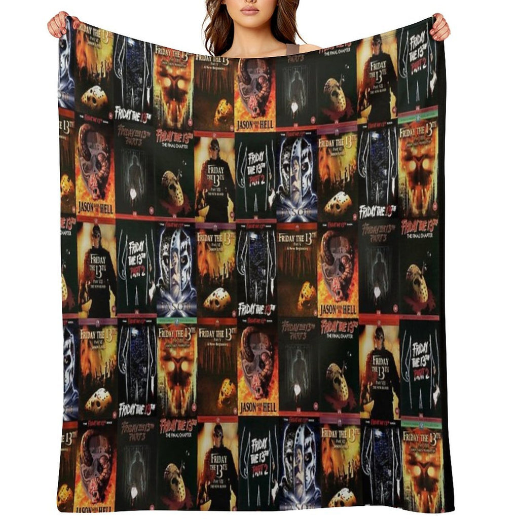 Jason Friday The 13th Movie Covers Premium Throw Blanket