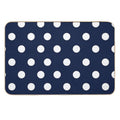 Navy Blue And White Large Polka Dot  Fade-Resistant Bath Mat