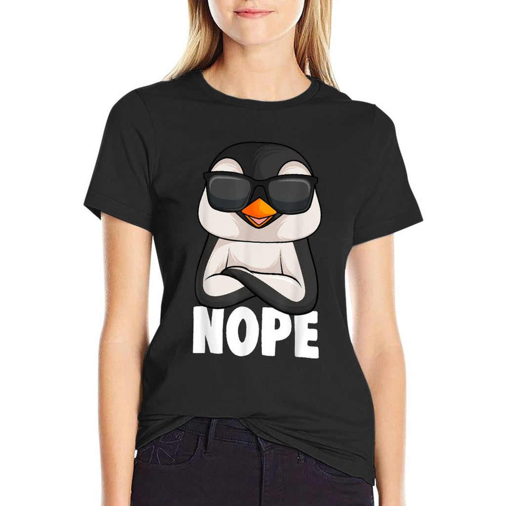 Penguin Nope Kids Girl Boys Women  Wrinkle-resistant T-Shirt