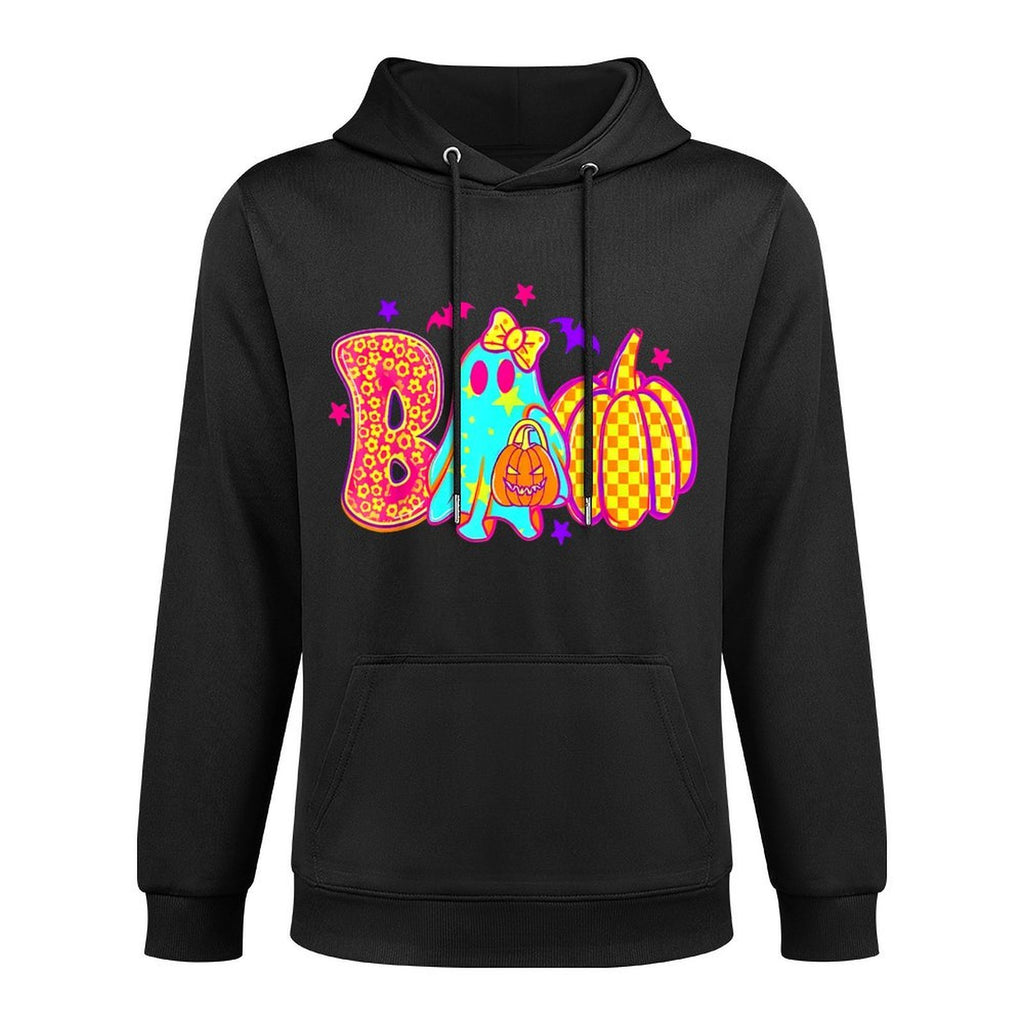 Coquette Bow Boo Ghost Halloween Pumpkin Spooky Season Women Breathable Fabric Hoodie