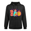 Coquette Bow Boo Ghost Halloween Pumpkin Spooky Season Women Breathable Fabric Hoodie