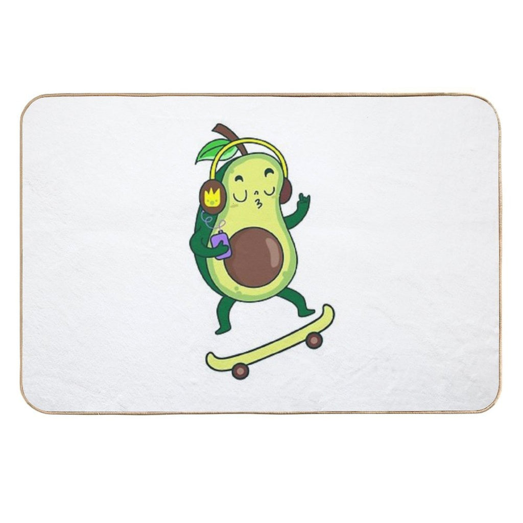 Avocado Funky Skater Bath Mat Durable Bath Mat