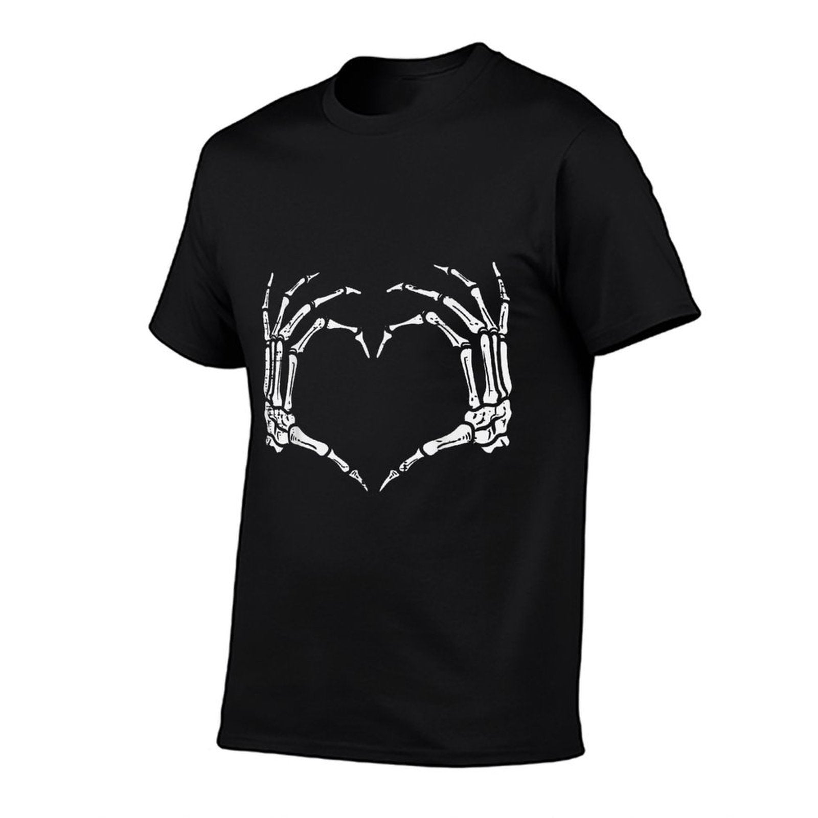 Skeleton Hands Heart Sign Retro Halloween Costume Women Girl  Trendy Pattern T-Shirt