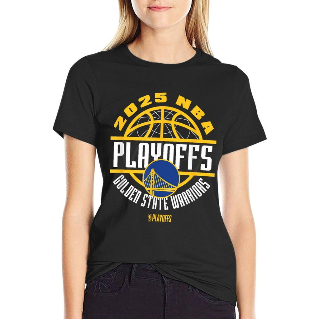 NBA Official Golden State Warriors 2025 Playoffs Game Time  Slim-fit Cut T-Shirt