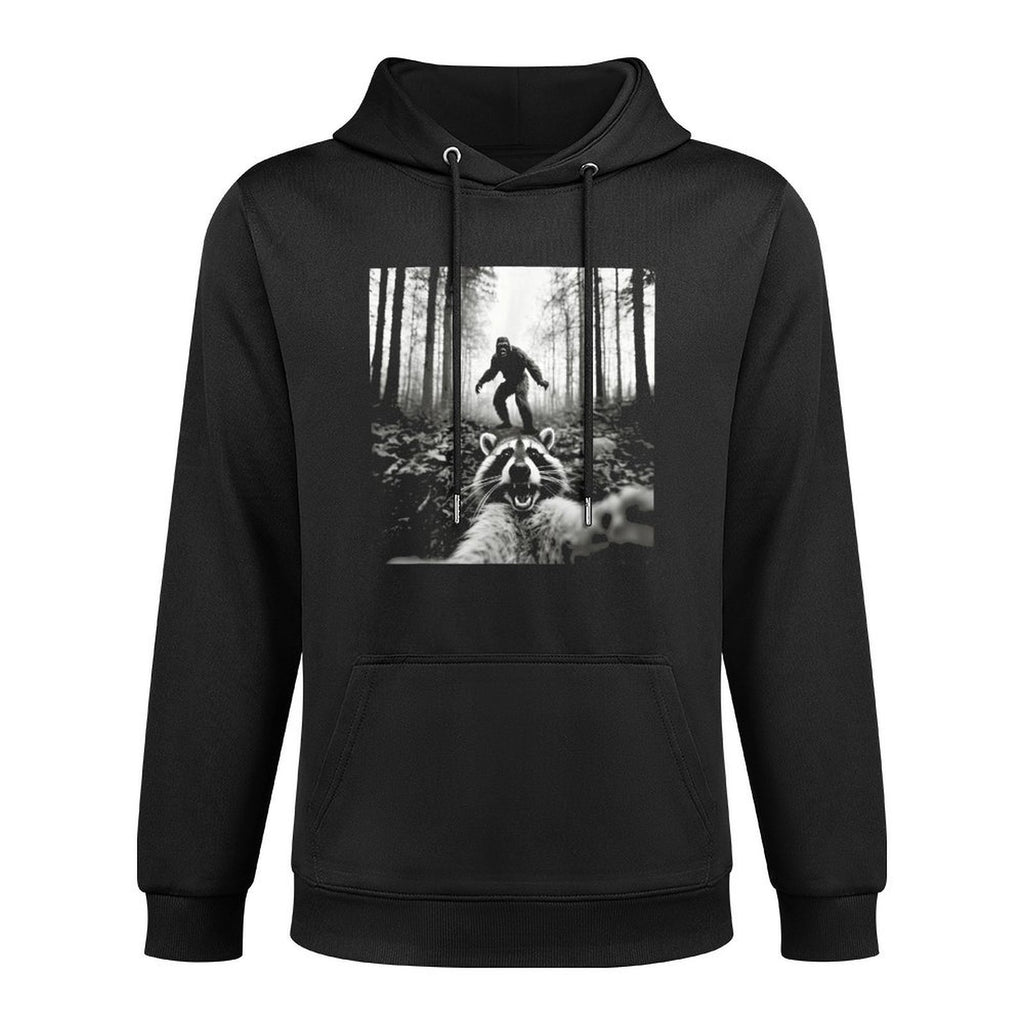 Funny Raccoon Selfie with Sasquatch Bigfoot Unisex Design Hoodie