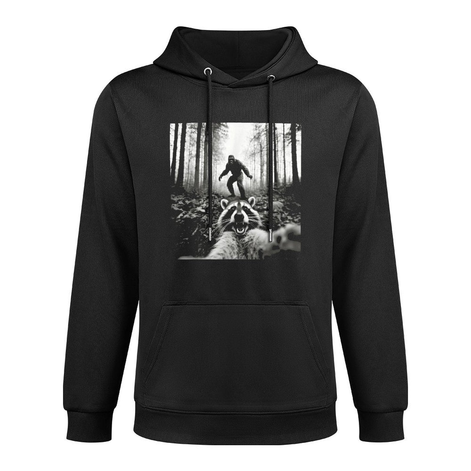 Funny Raccoon Selfie with Sasquatch Bigfoot Unisex Design Hoodie