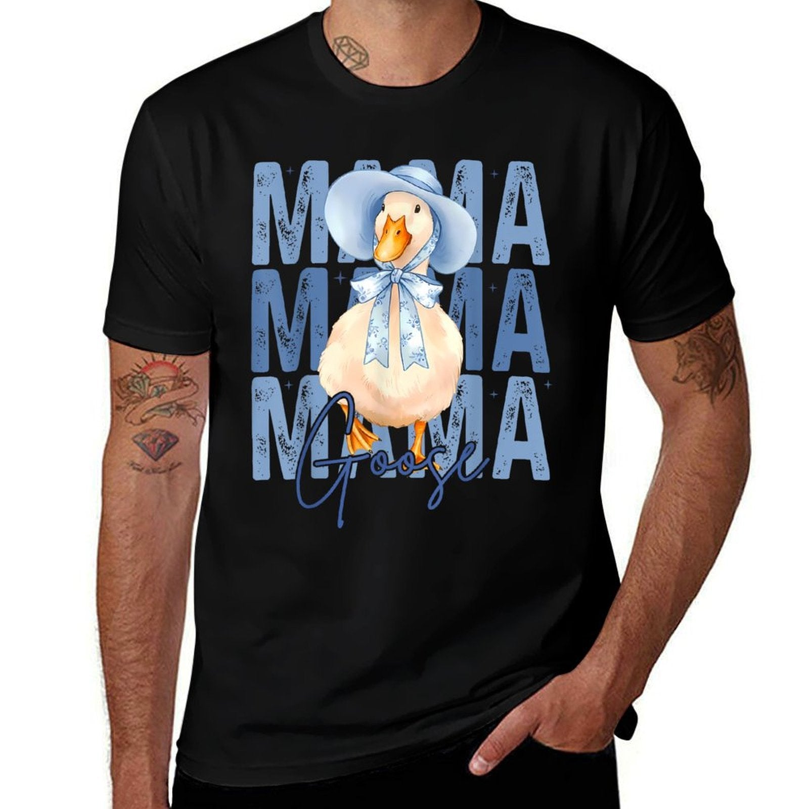 Mama Goose Blue Vintage Mom Mothers Day Goose Lovers  Classic T-Shirt
