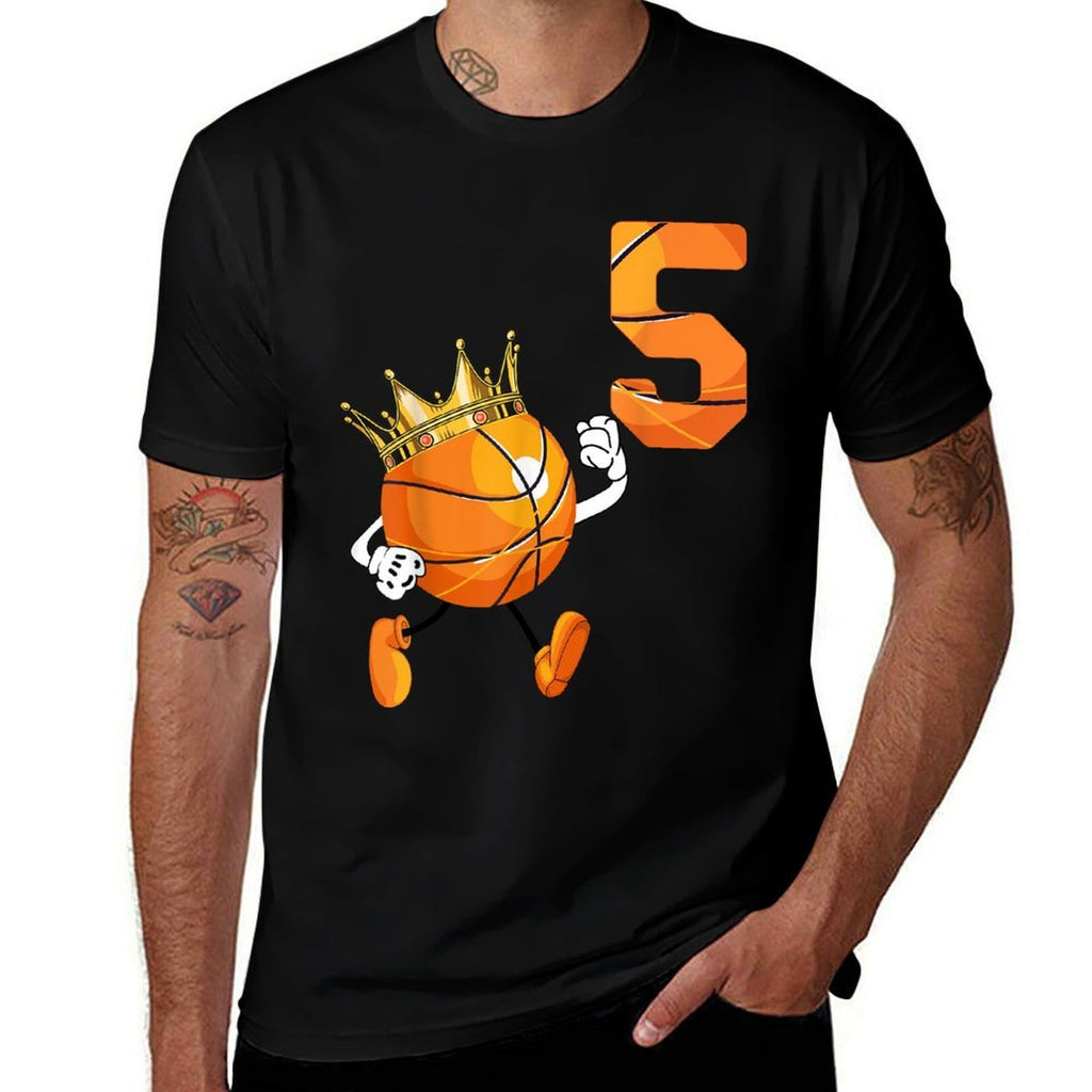 5th Birthday 5 Years Old Basketball Lover Theme Party  Quick-drying T-Shirt