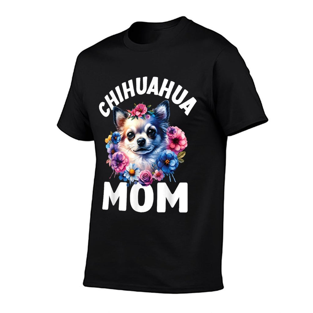 Watercolor Floral Chihuahua Mama Dog Lovers Mothers Day  Slim-fit Cut T-Shirt