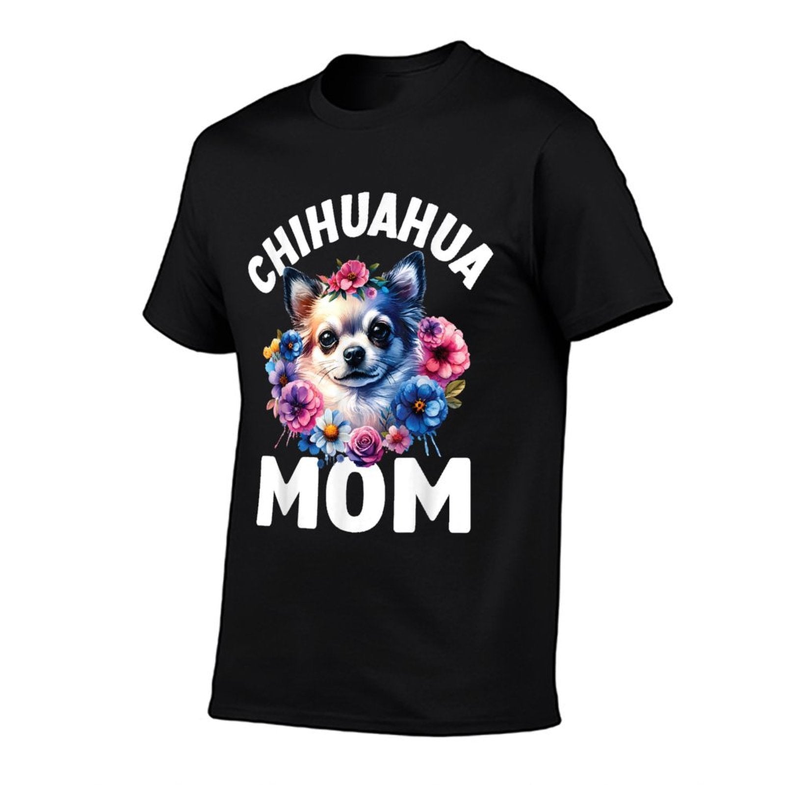 Watercolor Floral Chihuahua Mama Dog Lovers Mothers Day  Slim-fit Cut T-Shirt