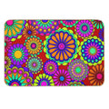 Flower Power Retro Style Hippy Flowers  Easy To Clean Bath Mat