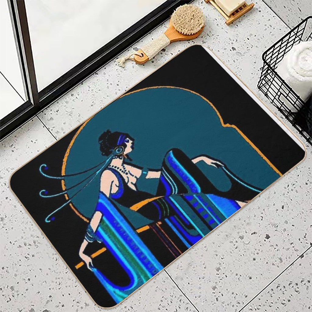 FLAPPER  Vintage 1920 Art Deco Beautiful Print  Absorbent Bath Mat