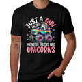 Just A Girl Who Loves Monster Trucks And Unicorns Toddler  Slim-fit Cut T-Shirt