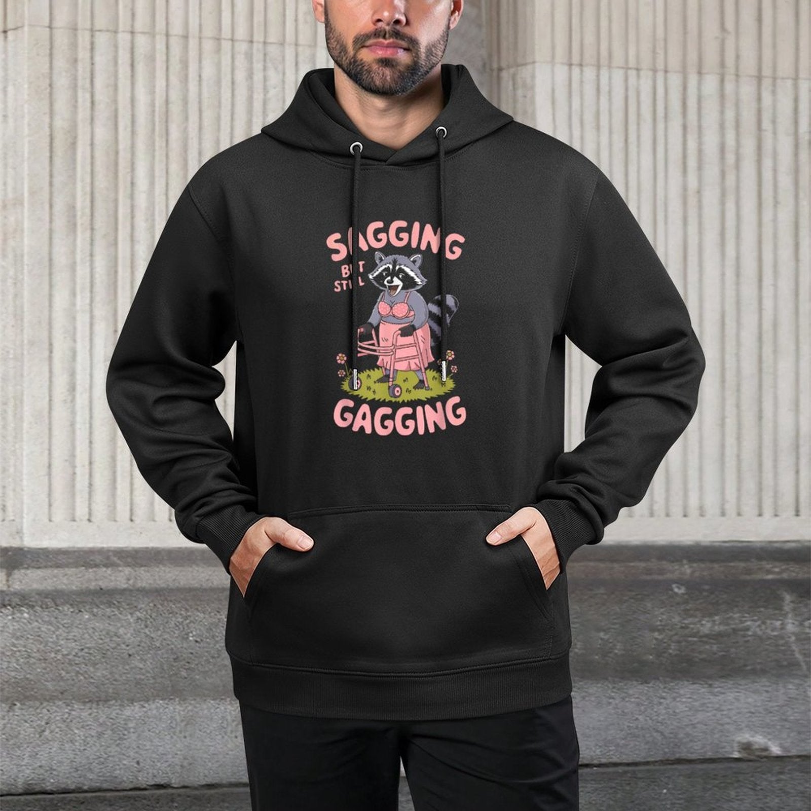 Embarrassing Funny Racoon Inappropriate Adult Humor Breathable Fabric Hoodie