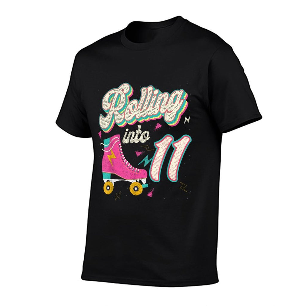 11th Birthday Roller Skates Rolling Into 11 Years Old Bday  Slim-fit Cut T-Shirt