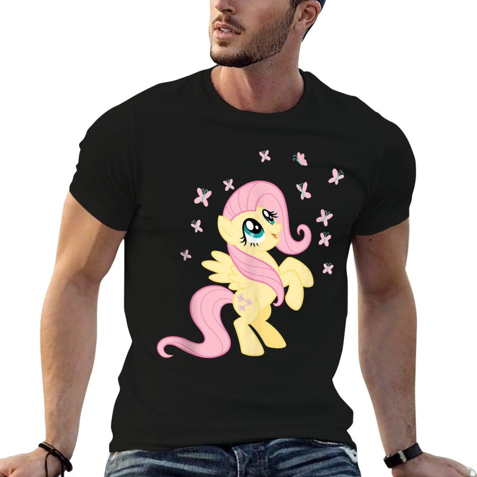 My Little Pony Fluttershy Surrounded By Butterflies  Durable T-Shirt