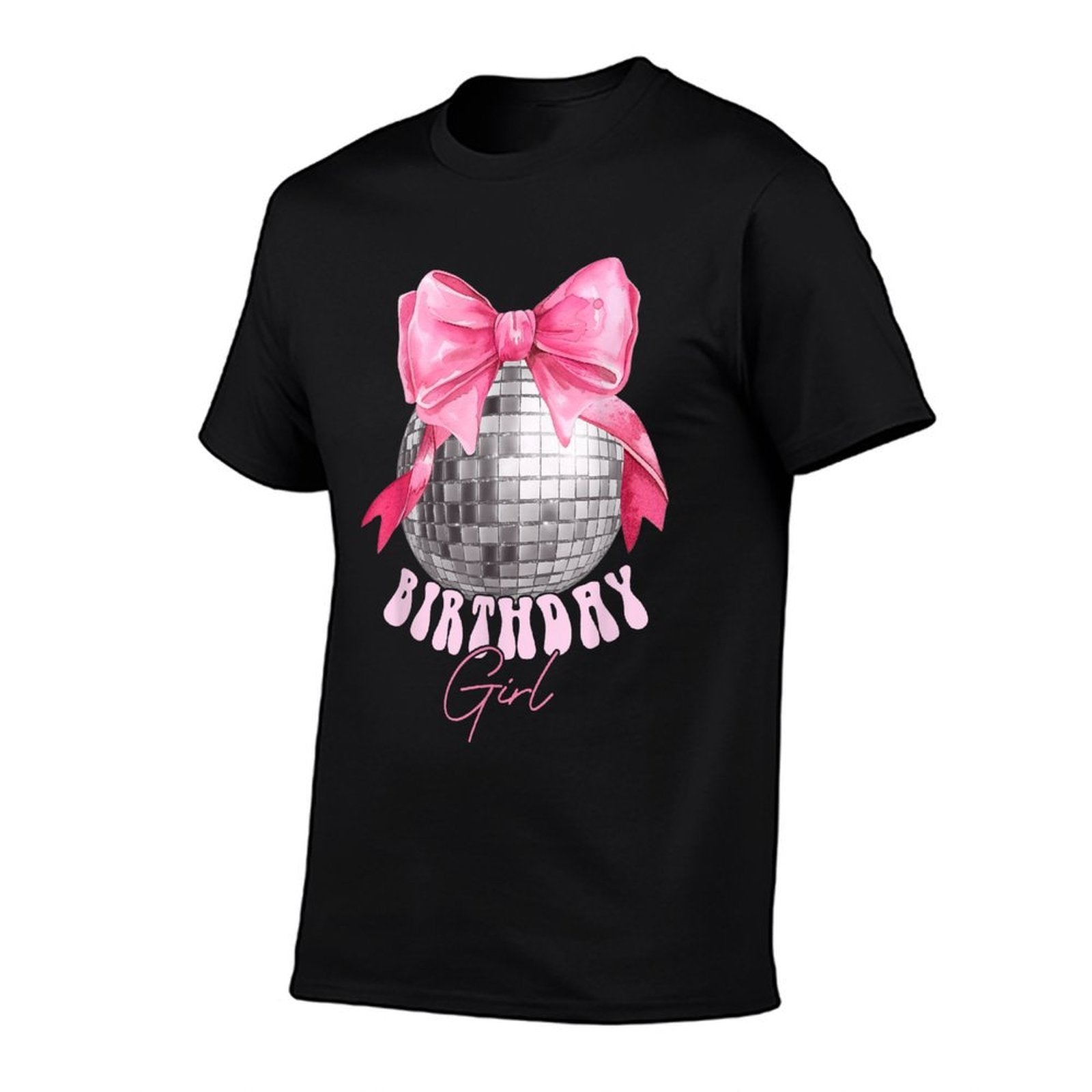 Birthday Girl Coquette Bow Disco Ball Funny Birthday Party  Soft T-Shirt