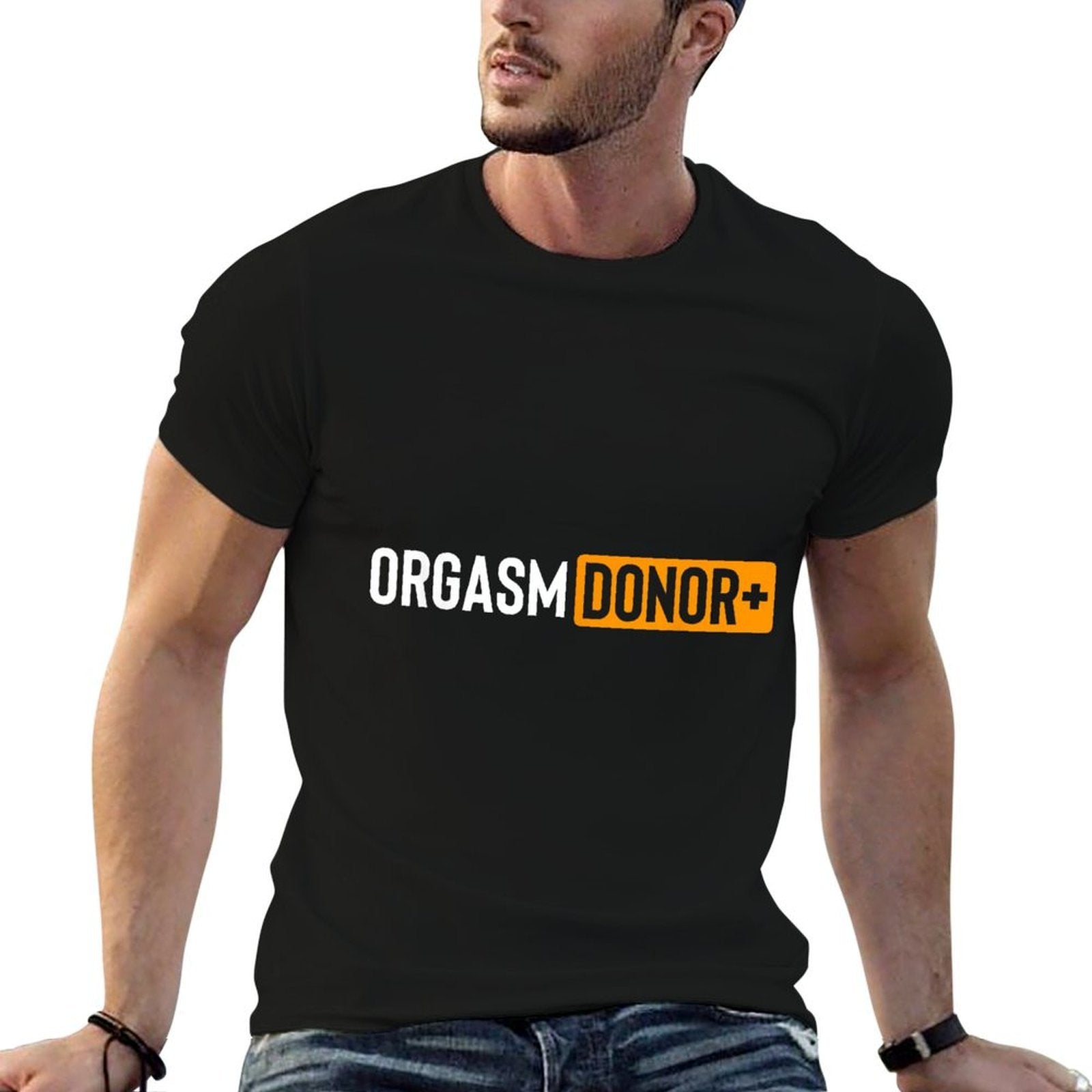 Funny Orgasm Donor Sexual Dirty Adult Humor Sarcastic  Oversized Silhouette T-Shirt
