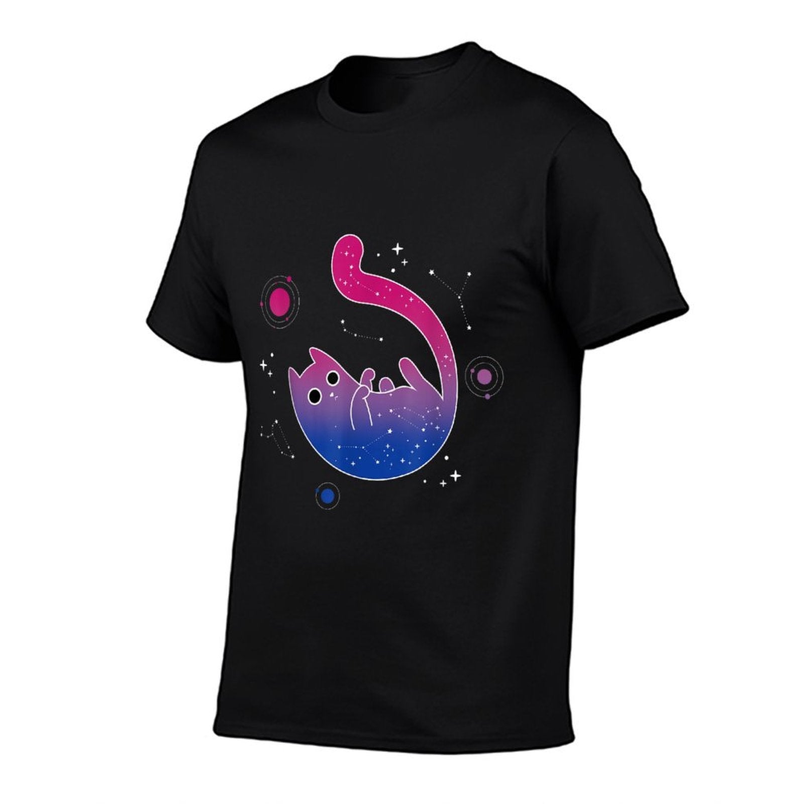 Bisexual Cat Galaxy Space LGBT Bi Pride Month, Gay LGBT  Stretchy T-Shirt
