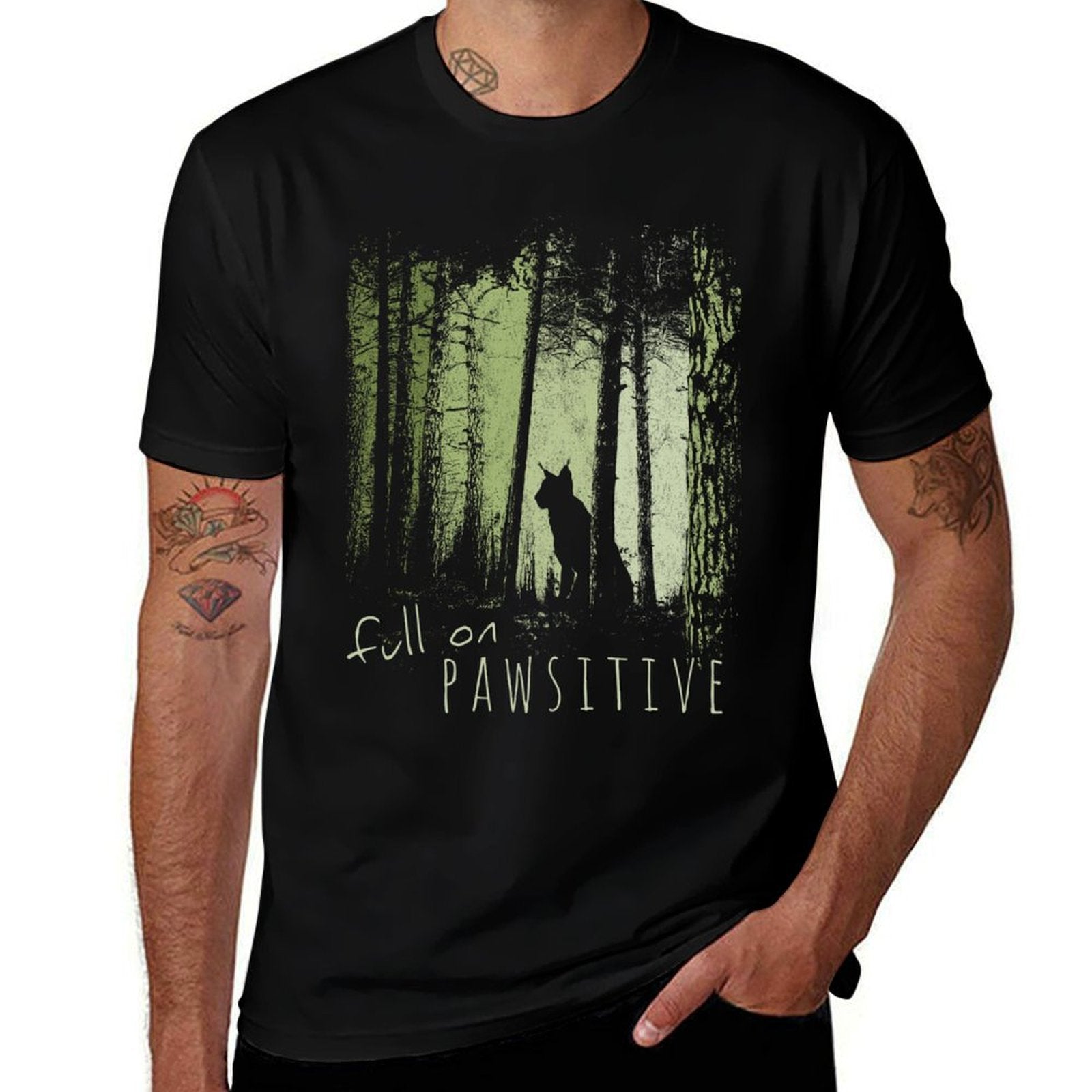 Full On Pawsitive! Lynx Wildcat Bobcat In Twilight Forest  Soft T-Shirt