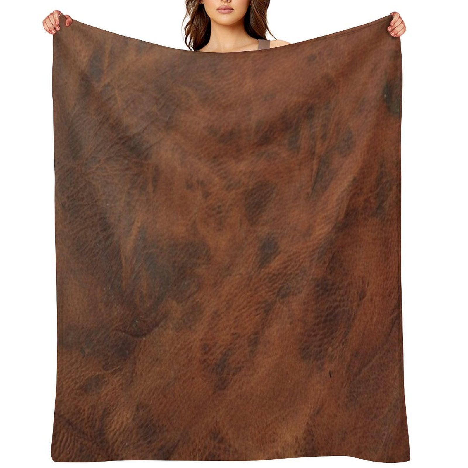 Leather Clouded Pattern Dark Premium Throw Blanket