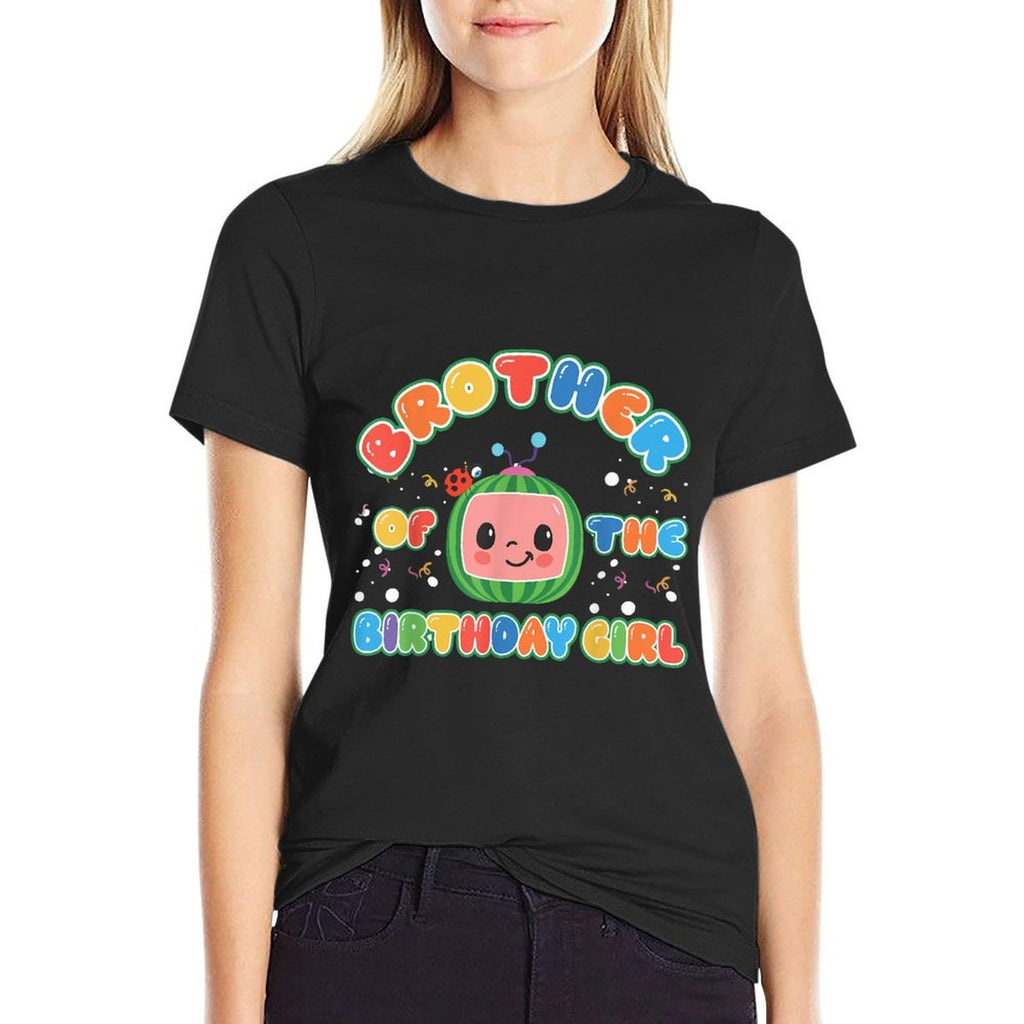 Brother Of The Birthday Girl Melon Family Matching Funny  Rolled Sleeves T-Shirt