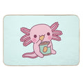 Cute Axolotl Eating Potato Chips  Odorless Bath Mat