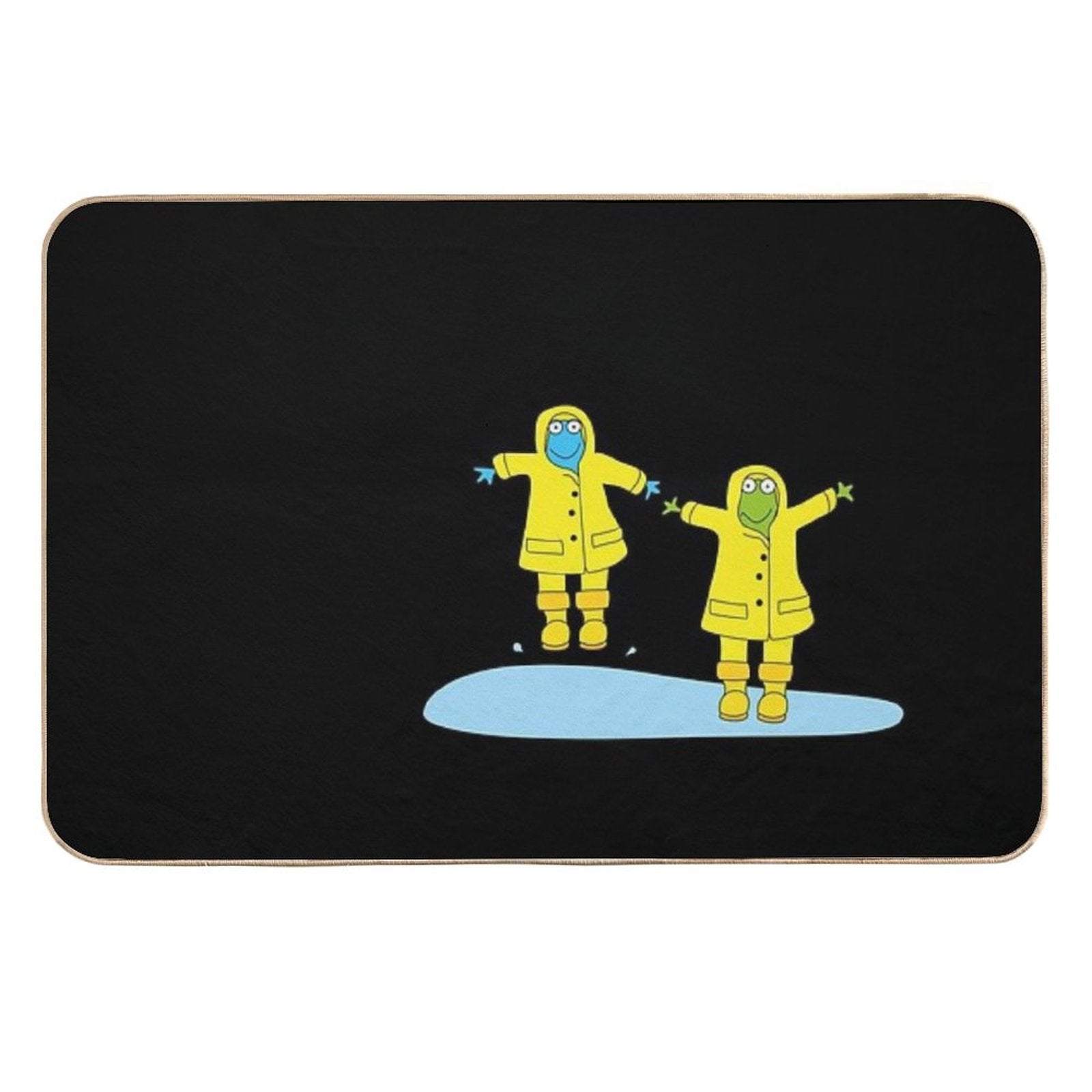 Frogs Splashing in The Rain  High-Traffic Bath Mat