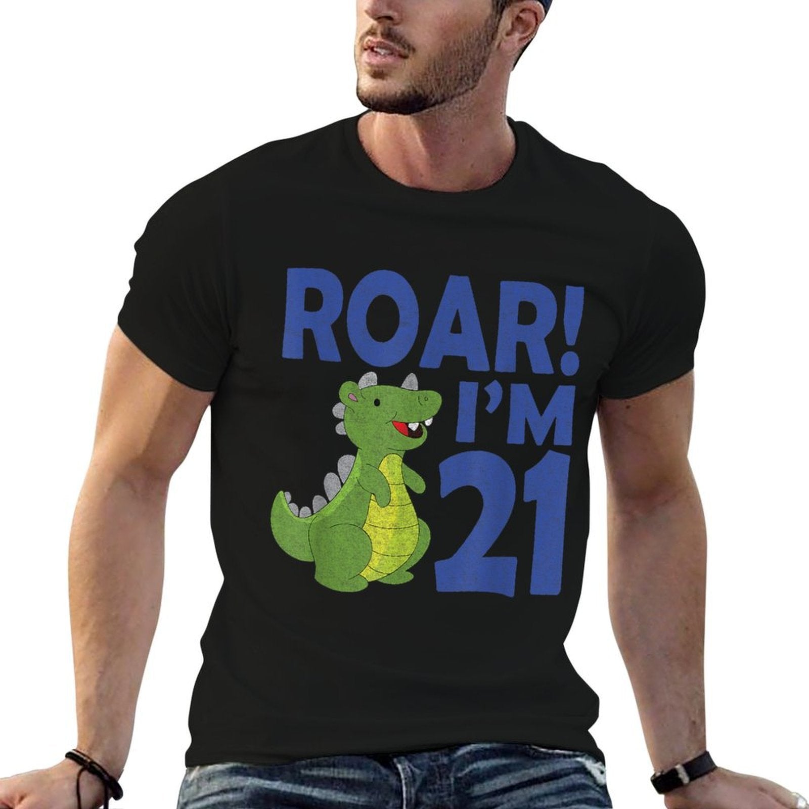 Funny Distressed 21st Birthday Gag Gift for Adult  Easy-care T-Shirt